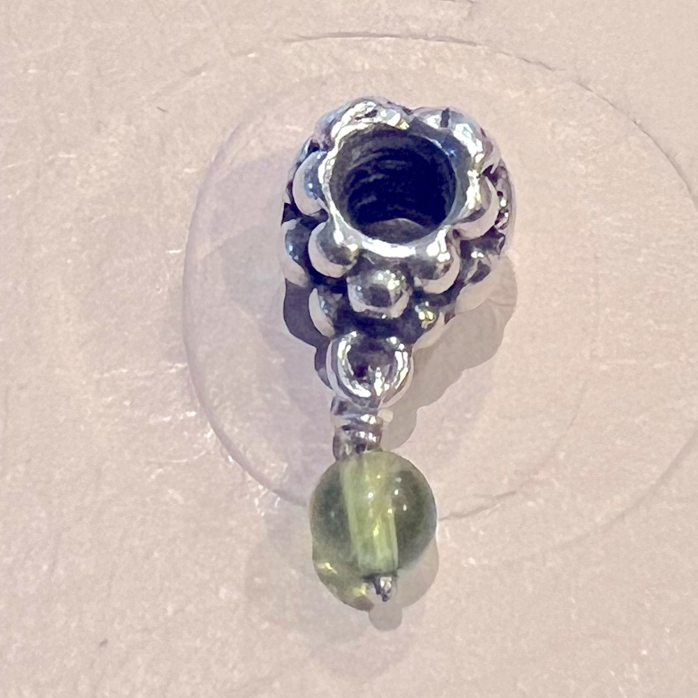 Pandora Authentic Grape Charm w/Peridot Dangle
